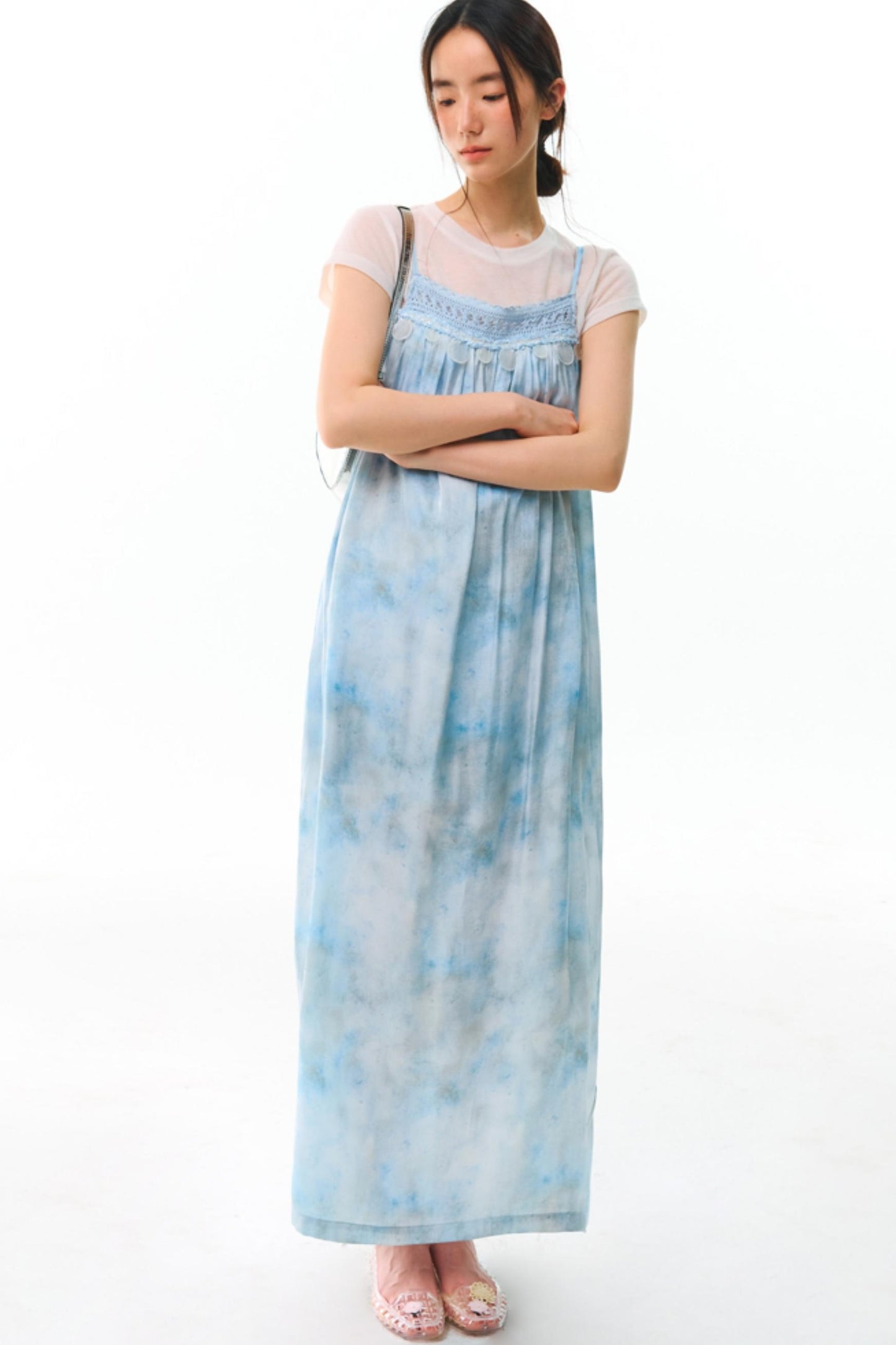 Blue Vacation Halter Dress