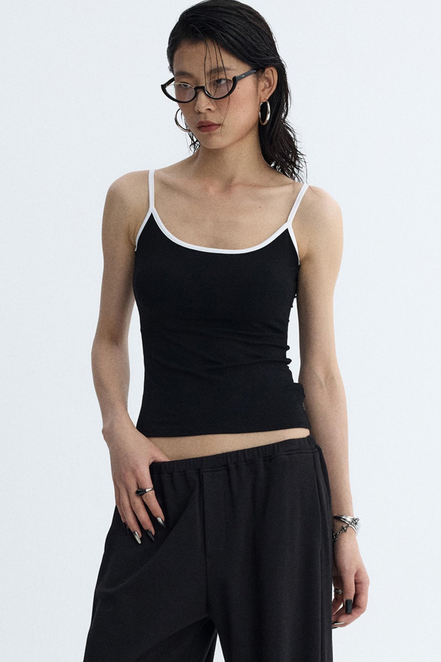 Solid Color U-Tie Slim Camisole
