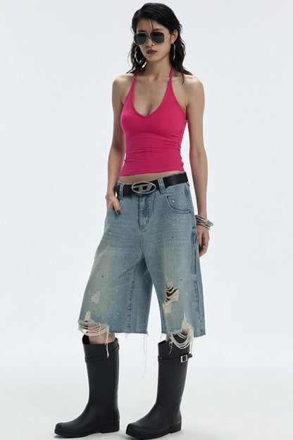 Starry Diamond Denim Pants