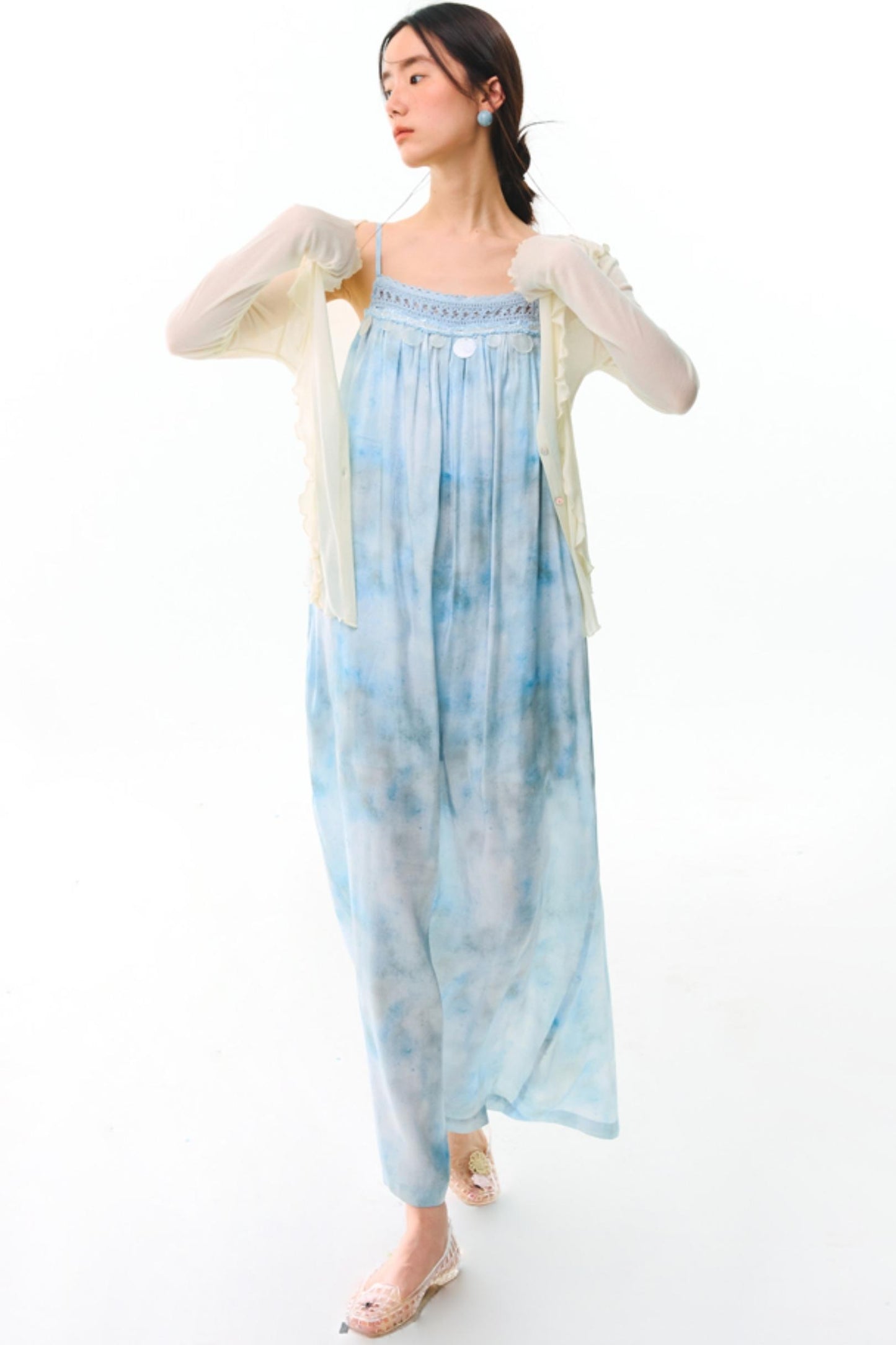 Blue Vacation Halter Dress