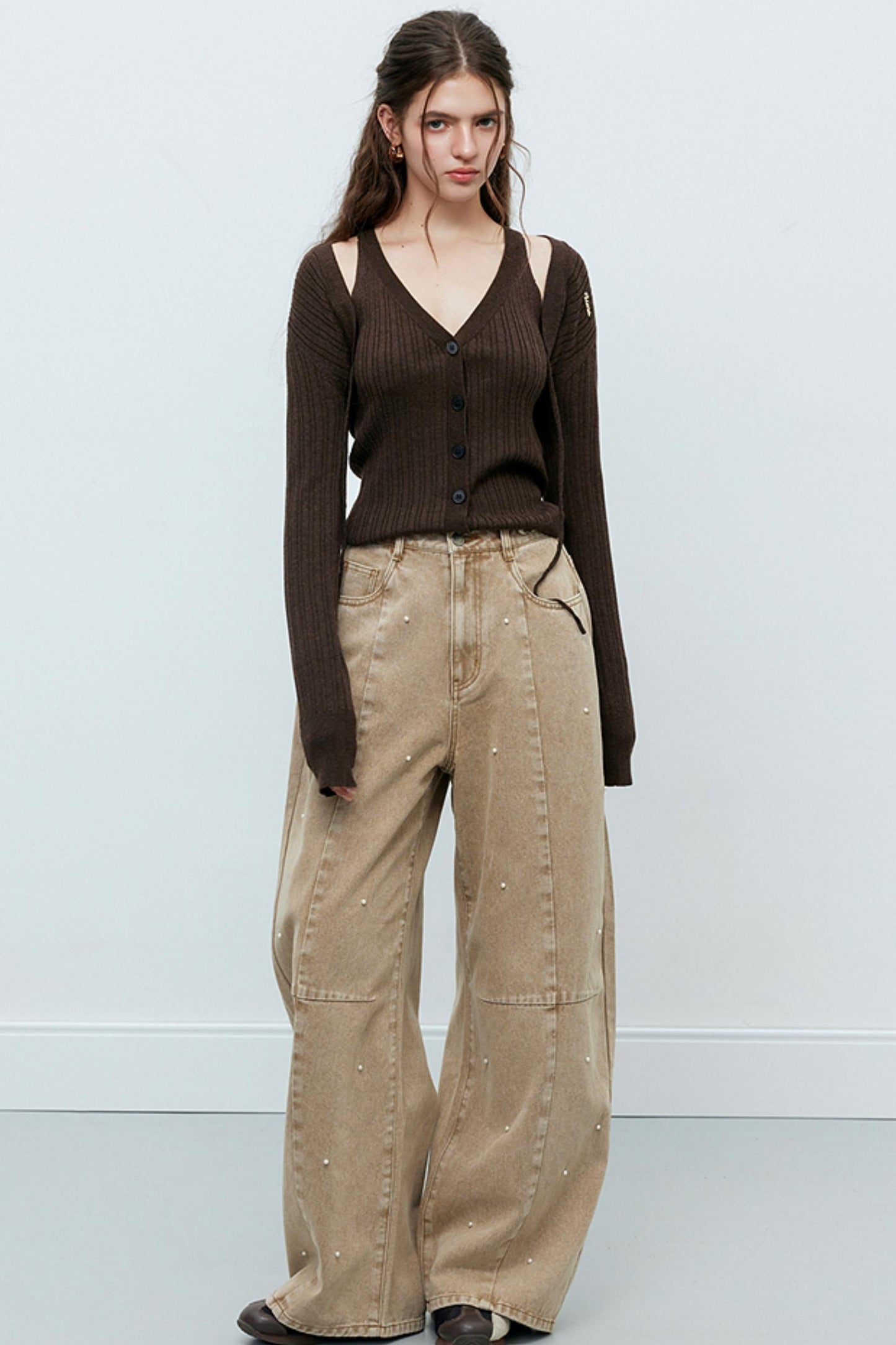 Wool Knit Cardigan Set-Up