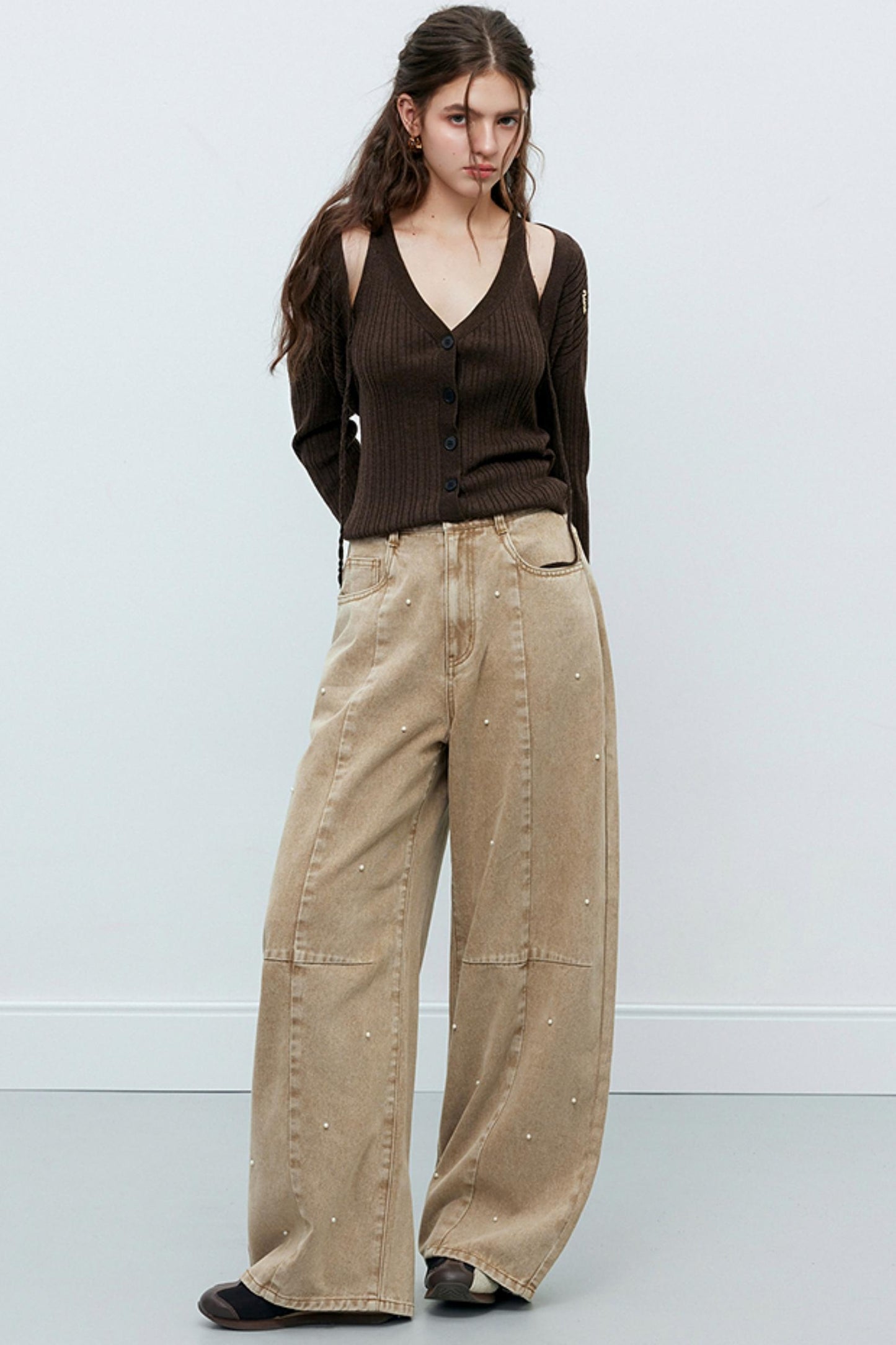 Wool Knit Cardigan Set-Up