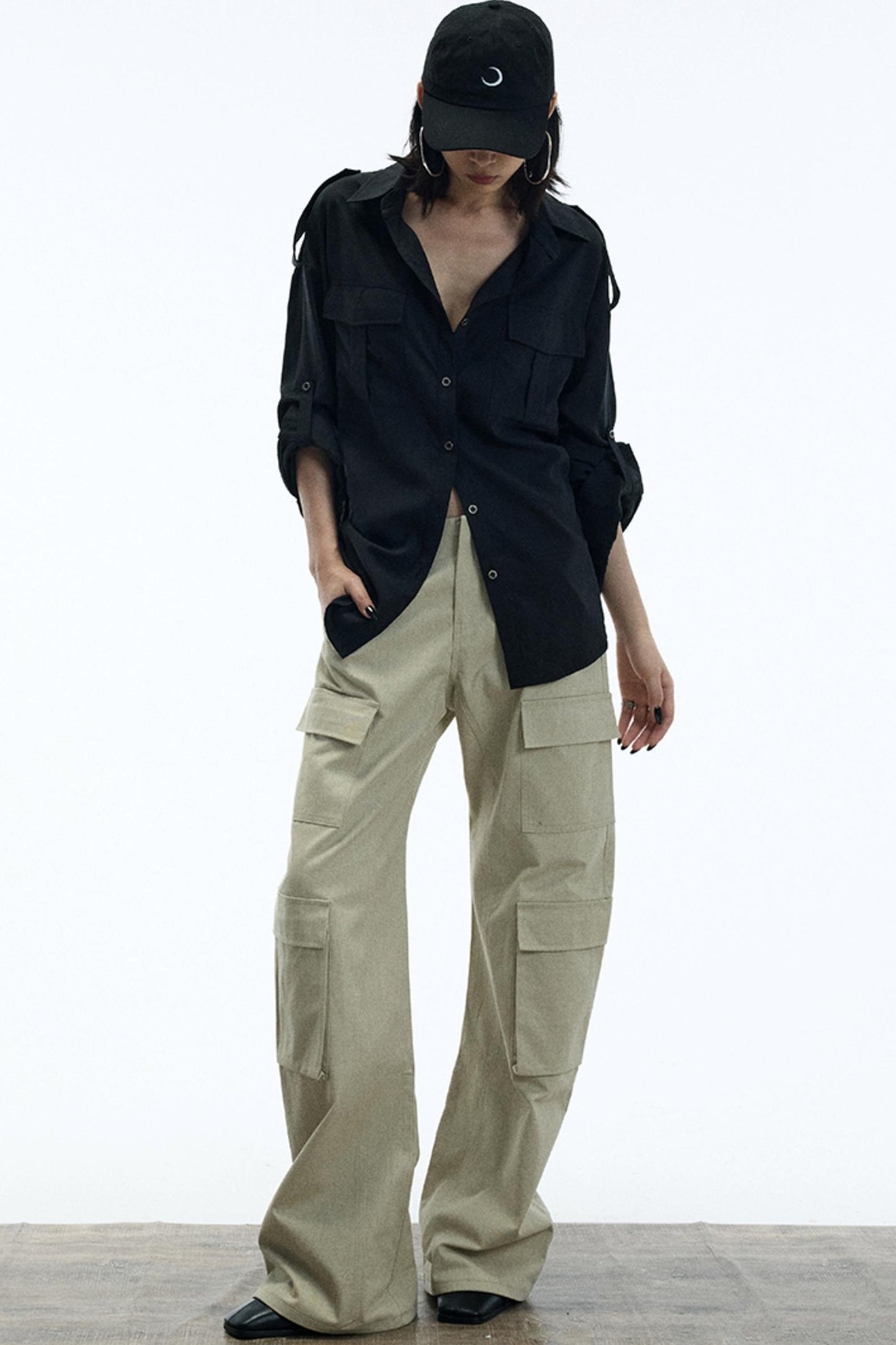 Vintage Black Lapel Shirt