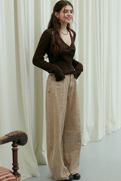 Wool Knit Cardigan Set-Up