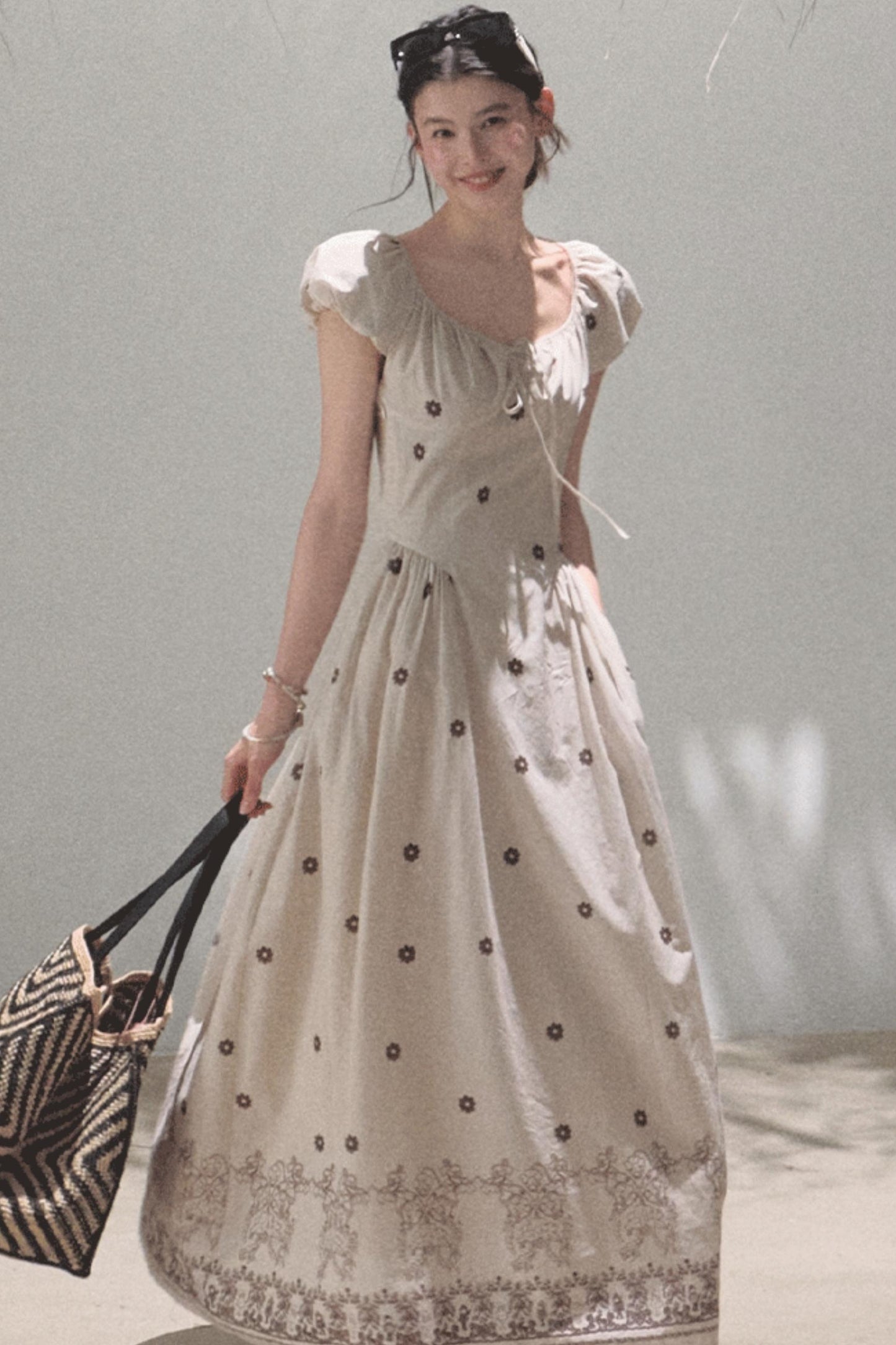 Luminous Cotton Tea Dress