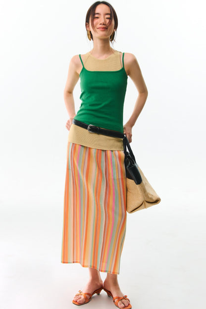 Orange Pleated Bustier Set-Up