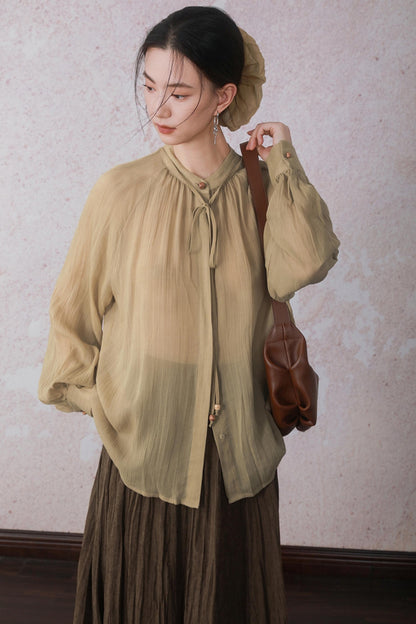 Autumn Brick Brown Fleece A-Line Skirt