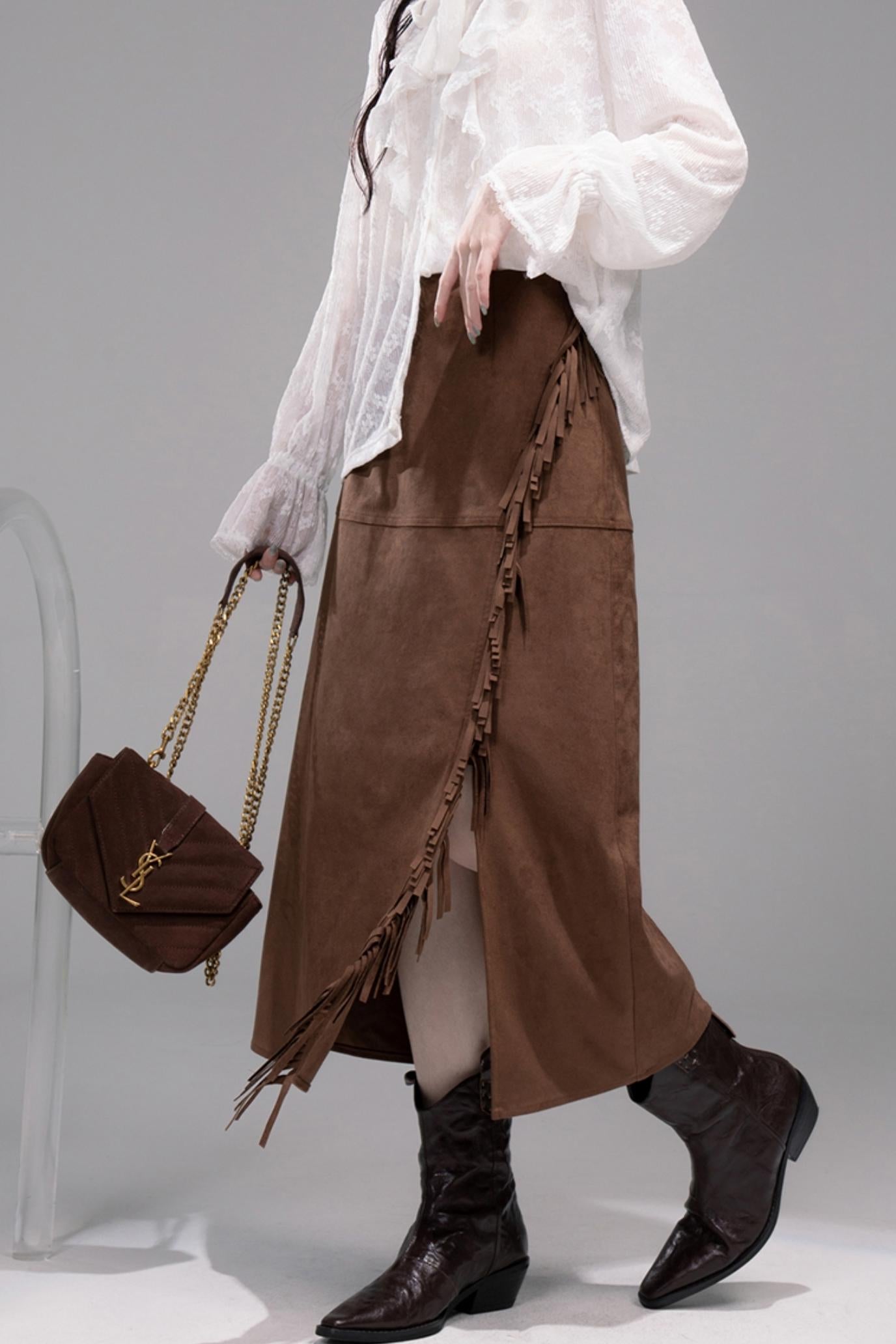 White Cloud Gauze Ruffled Shirt Set-Up