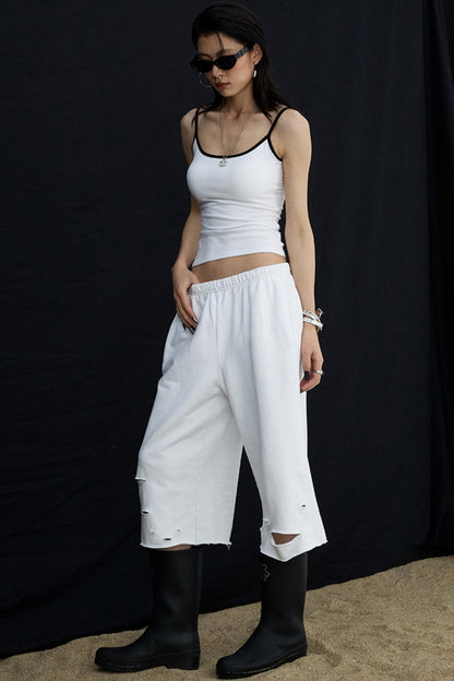 Solid Color U-Tie Slim Camisole