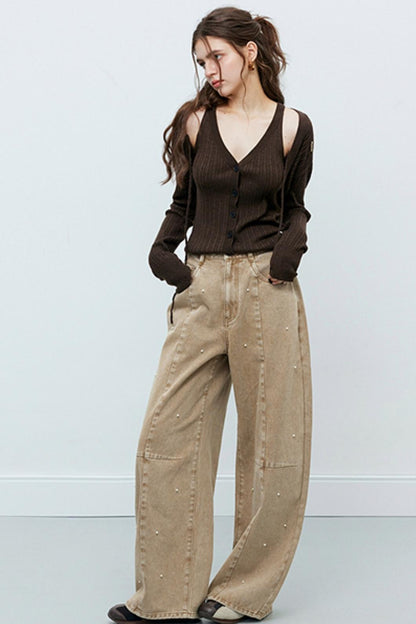 Wool Knit Cardigan Set-Up