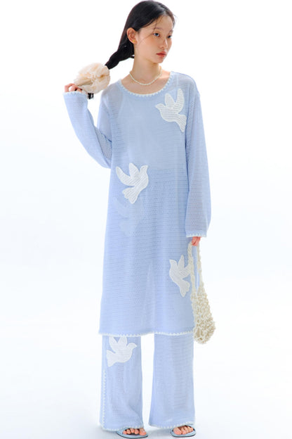 Sea Asuka Embroidered Knit Dress