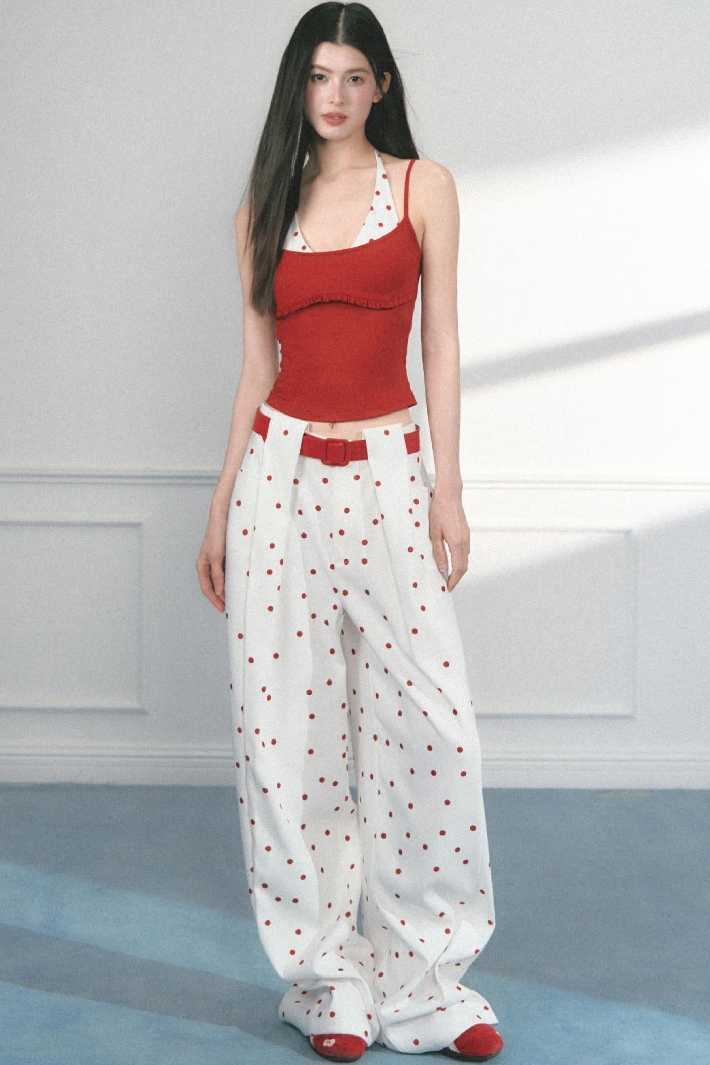 Polka Dot Wide Leg Pants