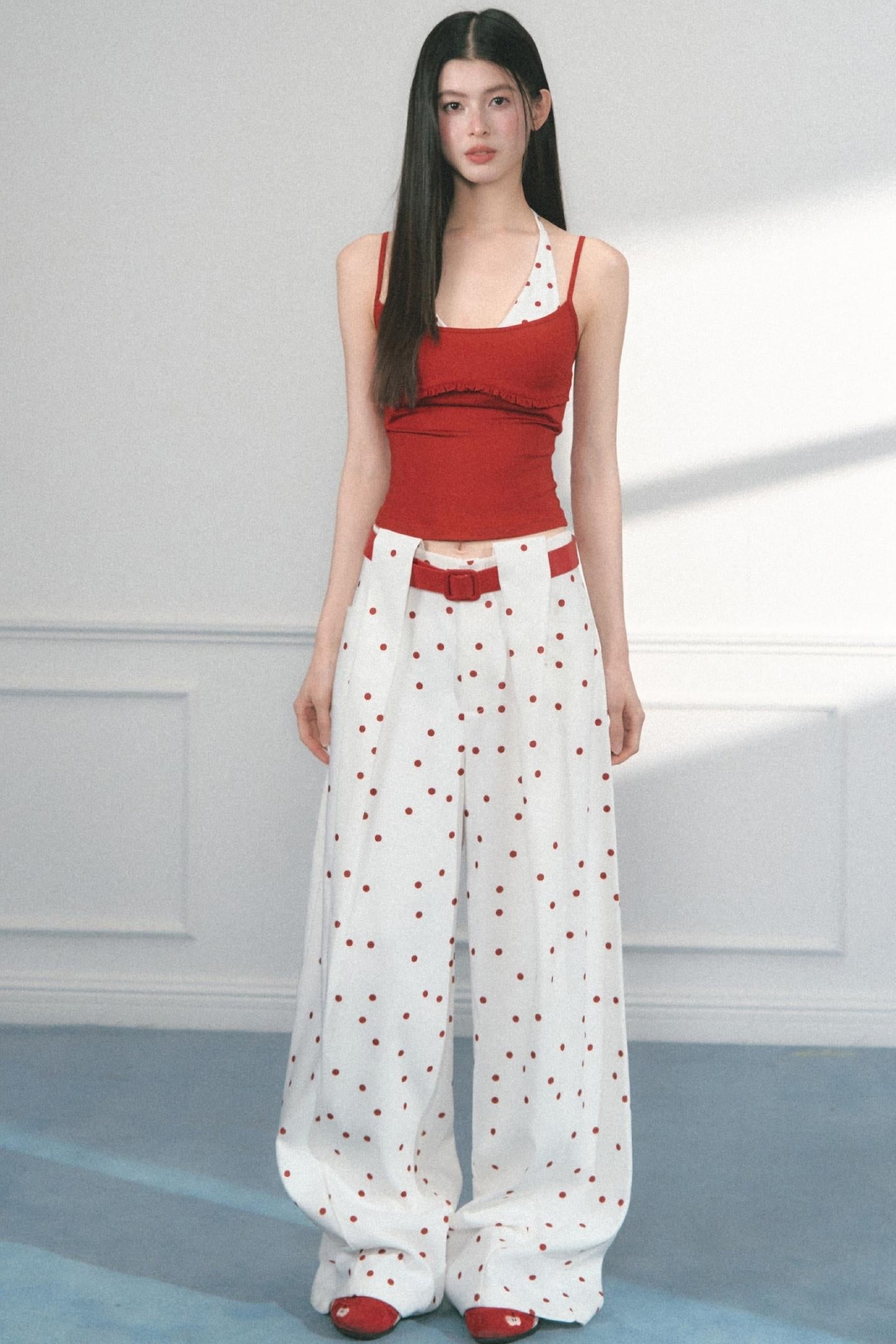 Polka Dot Wide Leg Pants