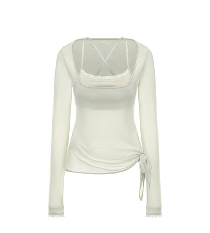 Chic U-Neck Corset Top Set