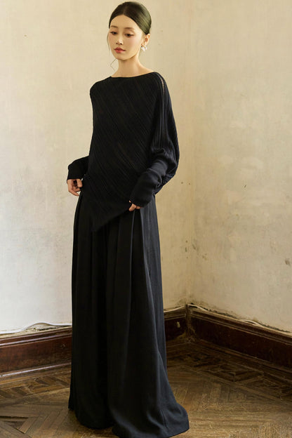 Lazy Bat Sleeve Wool Pullover Sweater