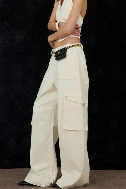 Ivory Wide-Leg Pants