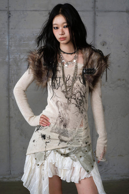 Vintage Plush Punk Knight Vest