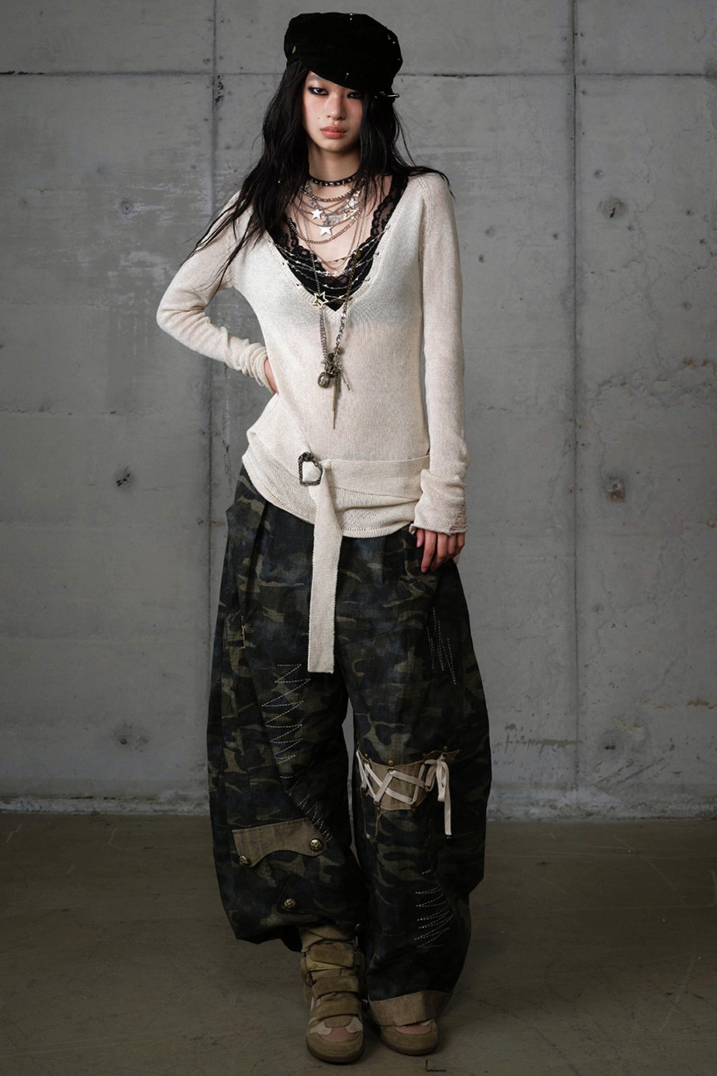 Heavy Industry Embroidery Camouflage Trousers