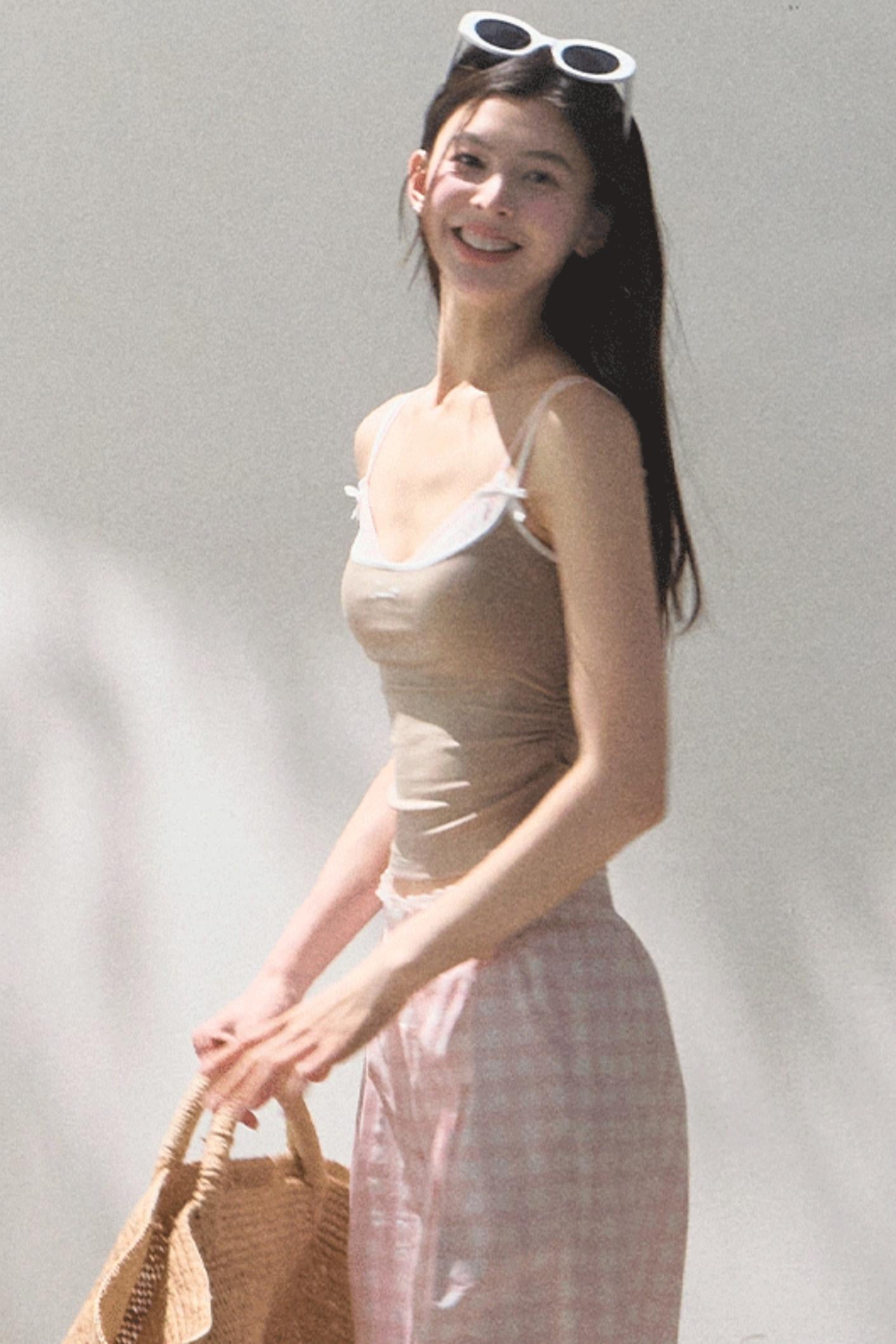 Plaid Linen Suspenders Set-Up