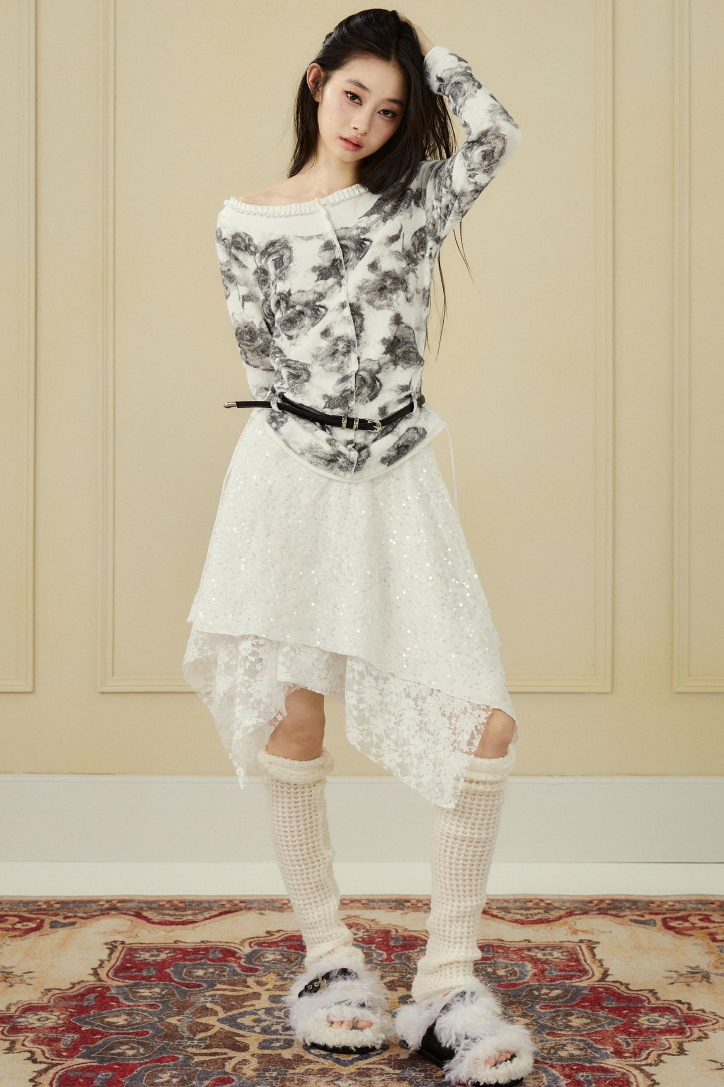 Purple White Duo Top