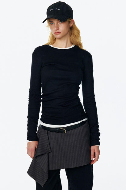 Asymmetrical Slim Wool Top