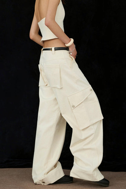Ivory Wide-Leg Pants