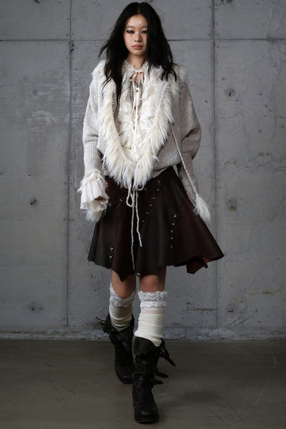 Lazy Vintage Knit Bat Sleeve Hooded Sweater Coat