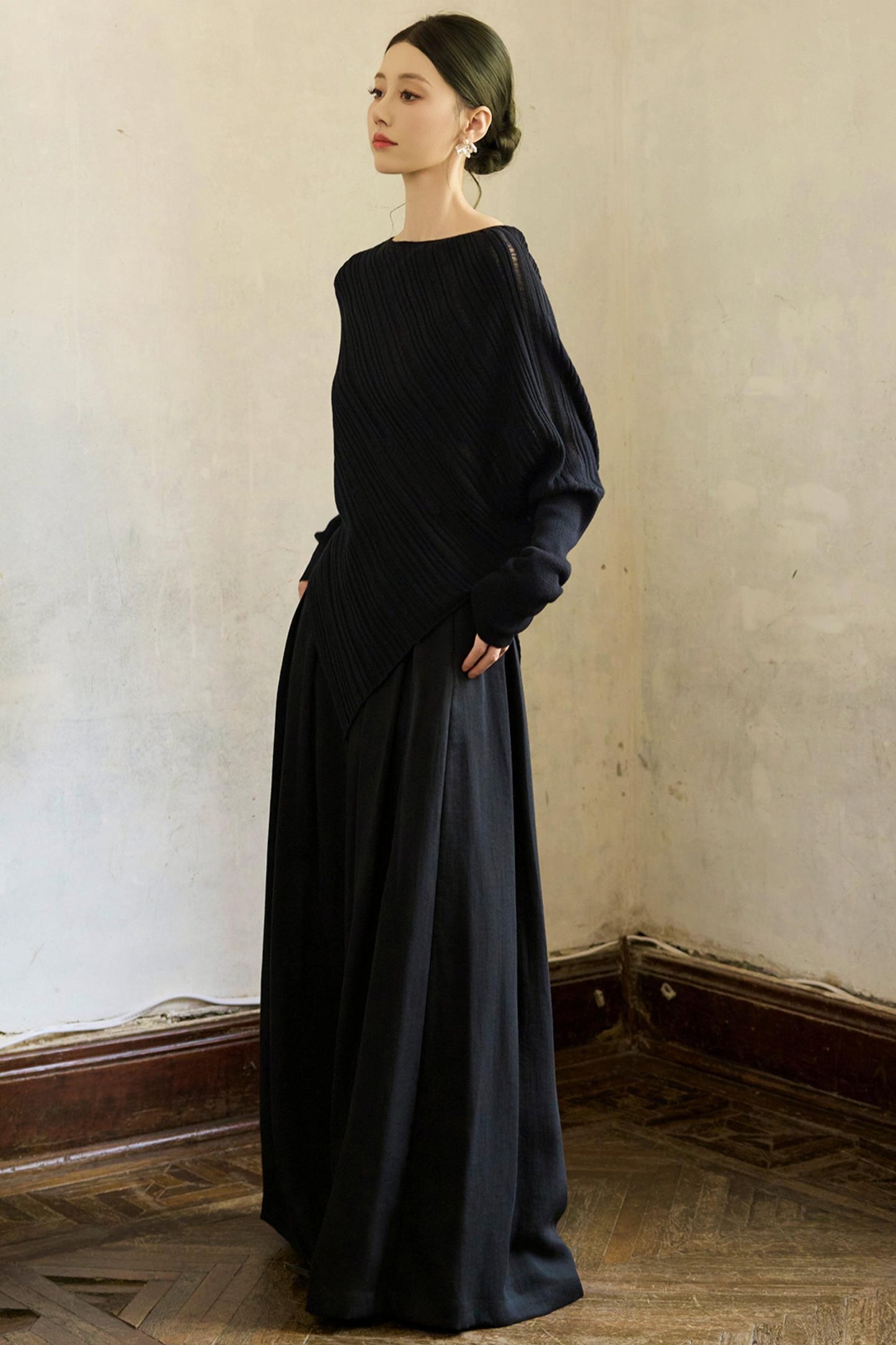 Lazy Bat Sleeve Wool Pullover Sweater