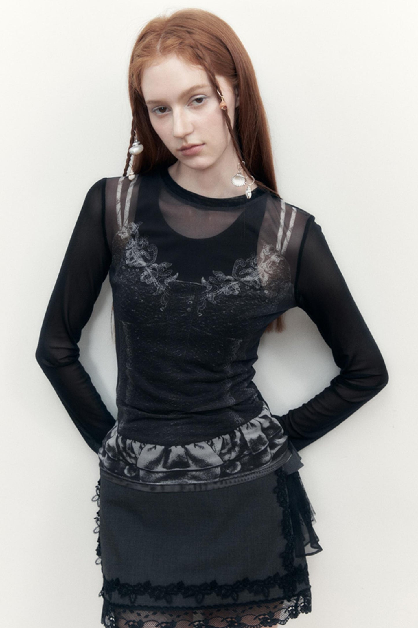 Yuan Lace Tulle Top
