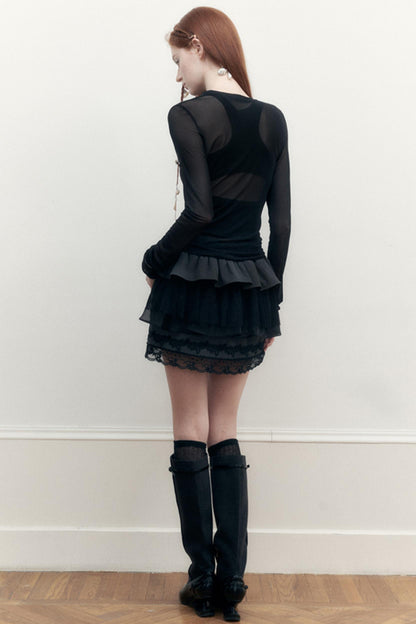 Yuan Lace Tulle Top