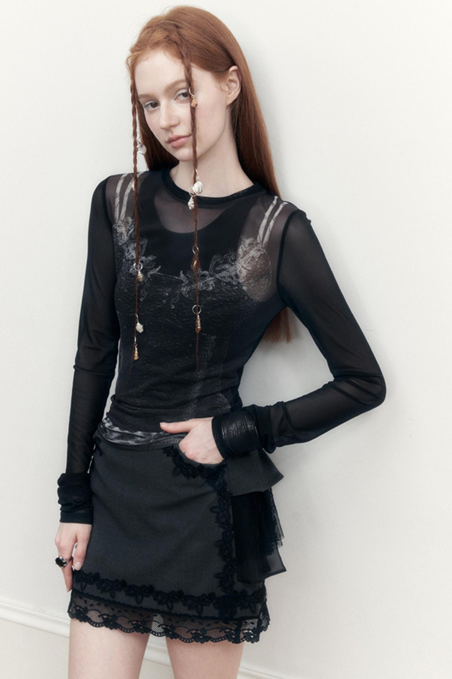 Yuan Lace Tulle Top