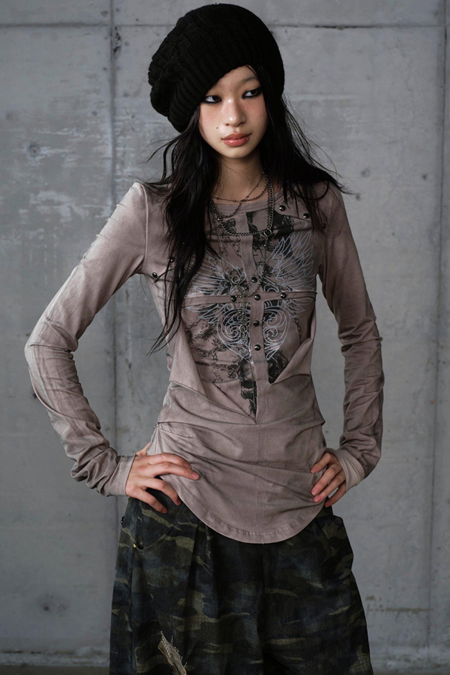 Vintage Distressed Long Sleeve Knitted Base Layer