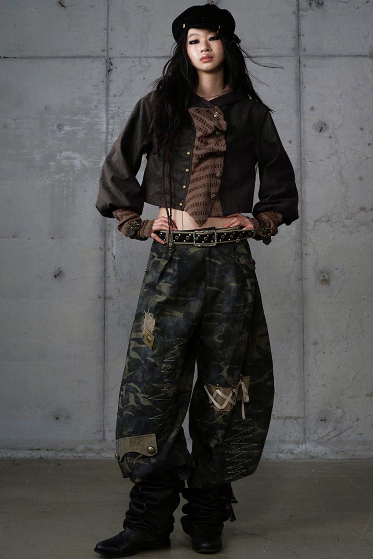 Heavy Industry Embroidery Camouflage Trousers