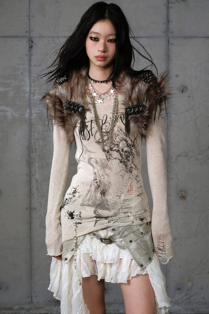 Vintage Plush Punk Knight Vest