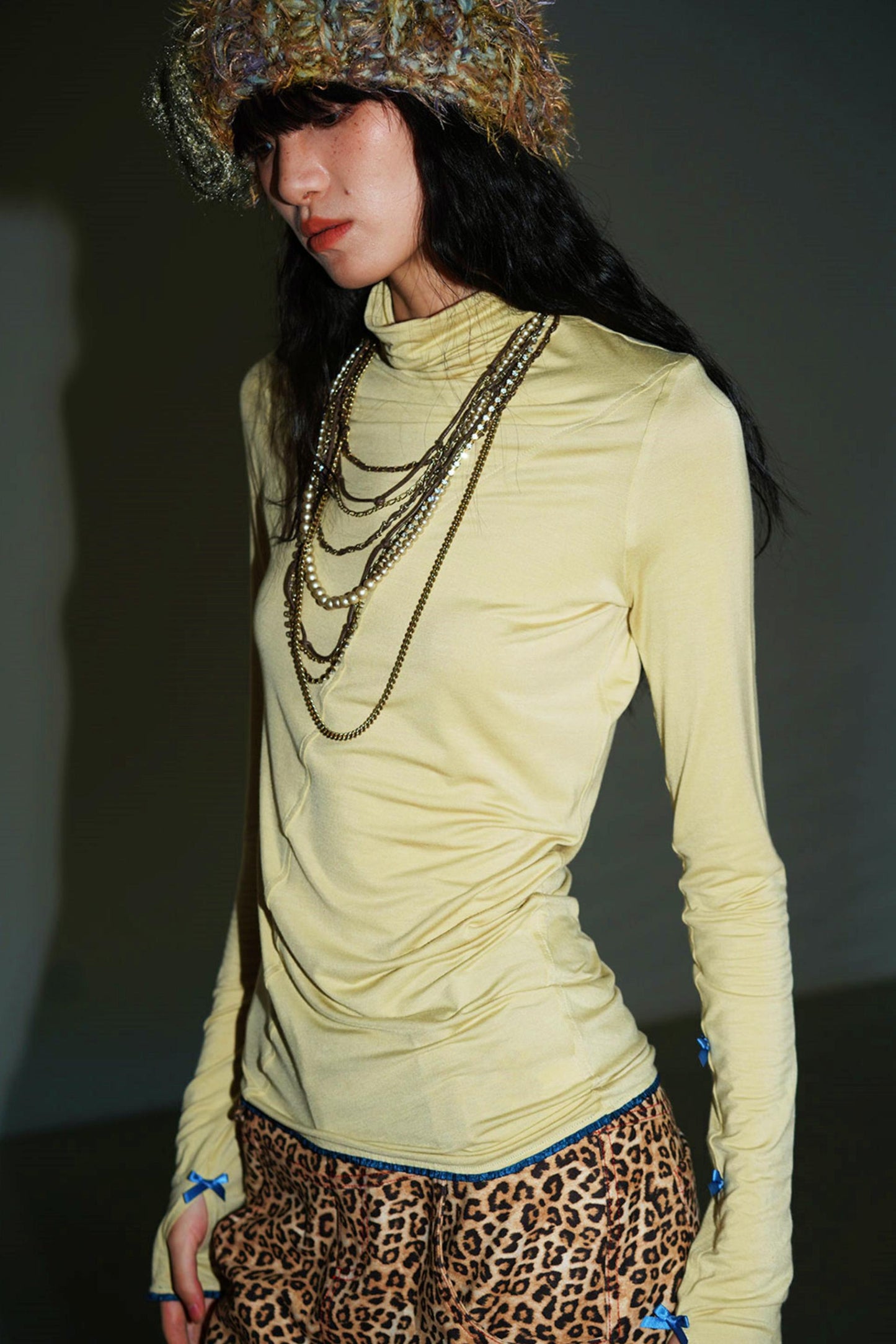 Autumn Solid Turtleneck Top