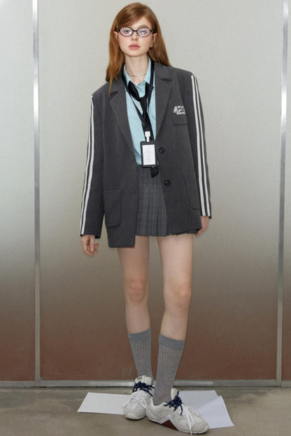 Retro Gray Embroidered Jacket