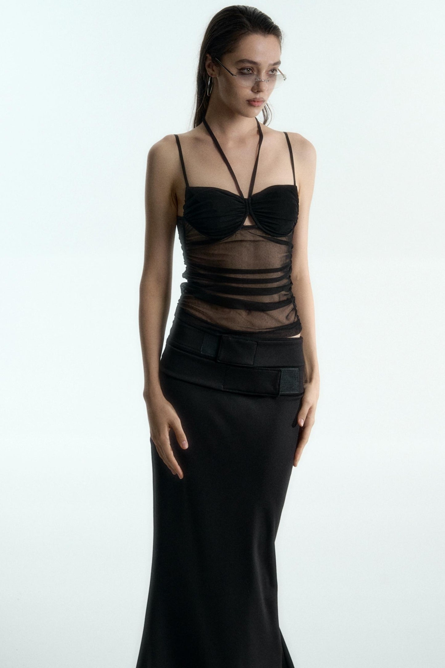 Mesh Halter Corset Top