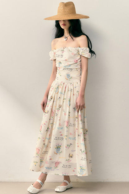 Pastel Lotus Neck-Tie Oriental Dress