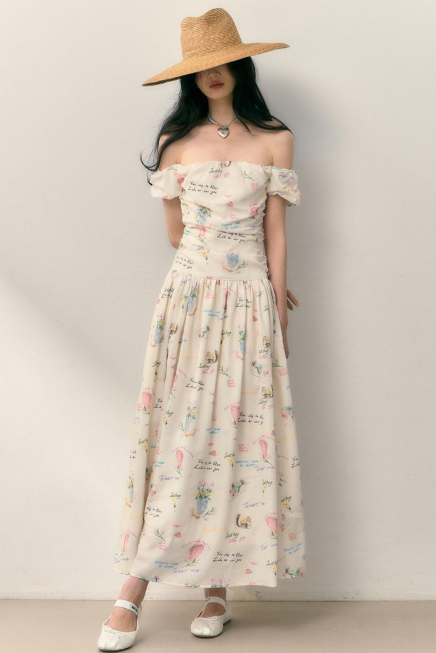 Pastel Lotus Neck-Tie Oriental Dress