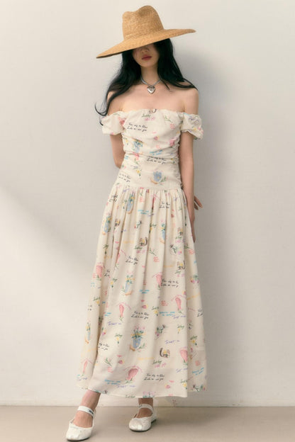 Pastel Lotus Neck-Tie Oriental Dress