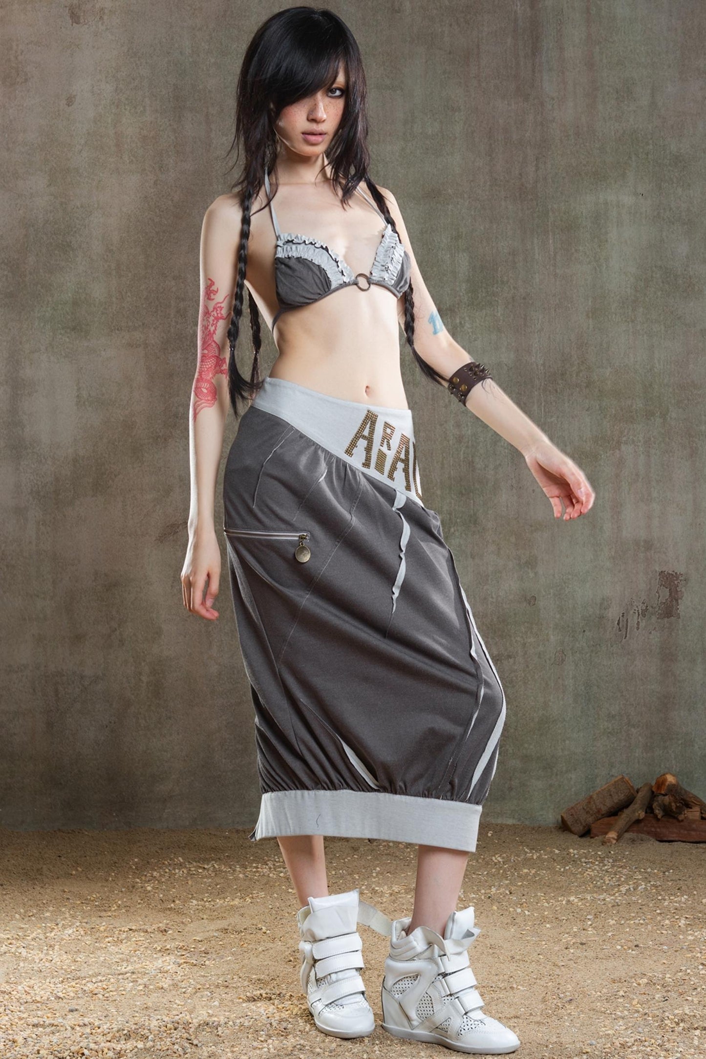 Colorful Punk Ruffle Bikini