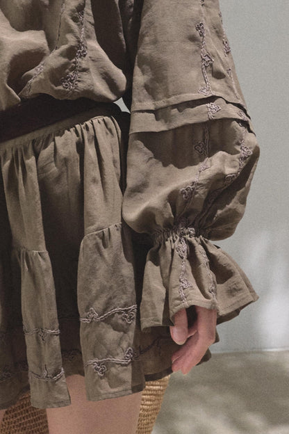 Bubble Sleeve Skirt Set-Up