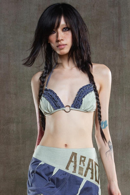 Colorful Punk Ruffle Bikini