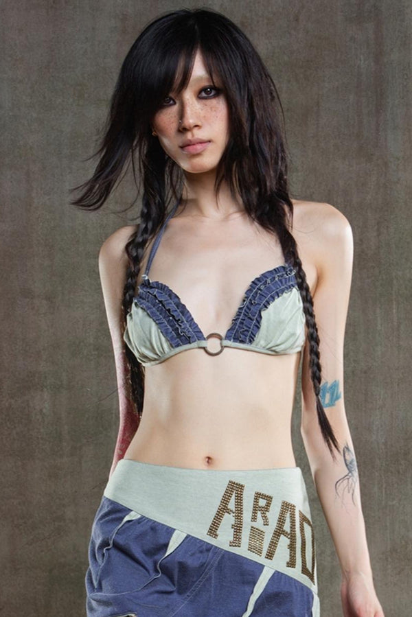 Colorful Punk Ruffle Bikini