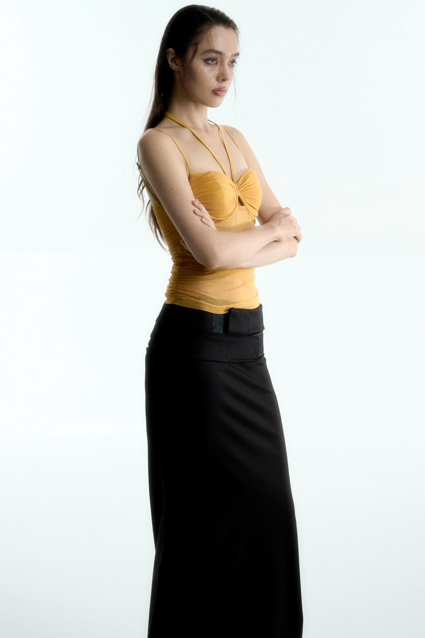 Mesh Halter Corset Top