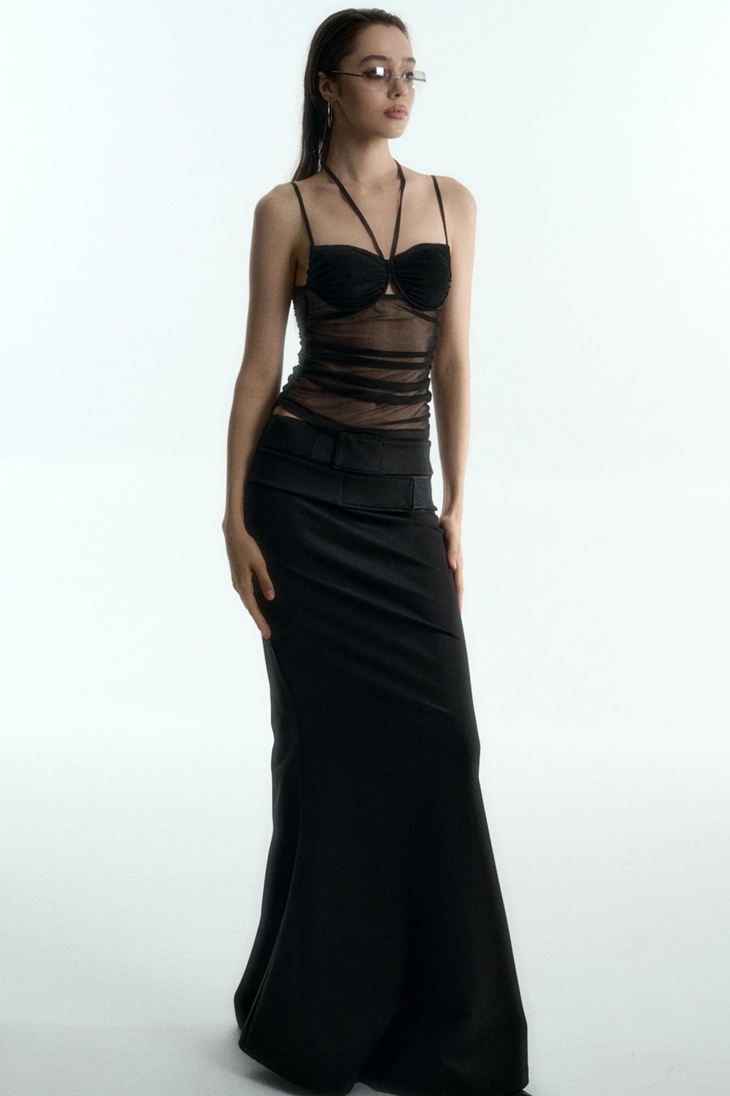 Mesh Halter Corset Top