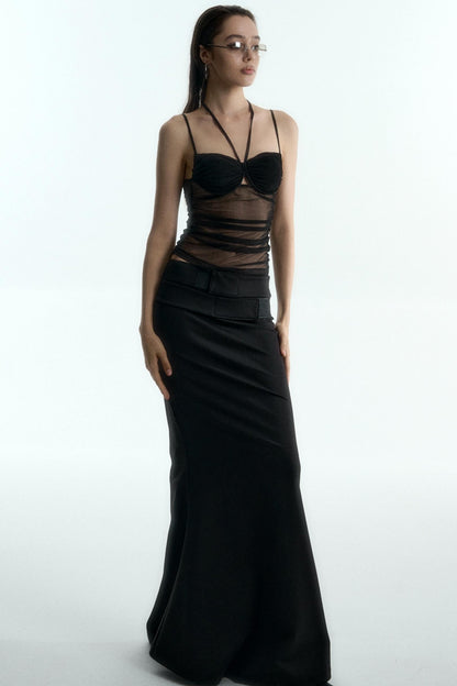 Mesh Halter Corset Top