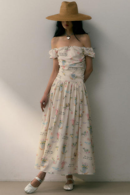 Pastel Lotus Neck-Tie Oriental Dress