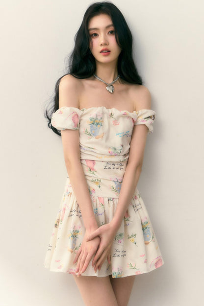 Pastel Lotus Neck-Tie Oriental Dress