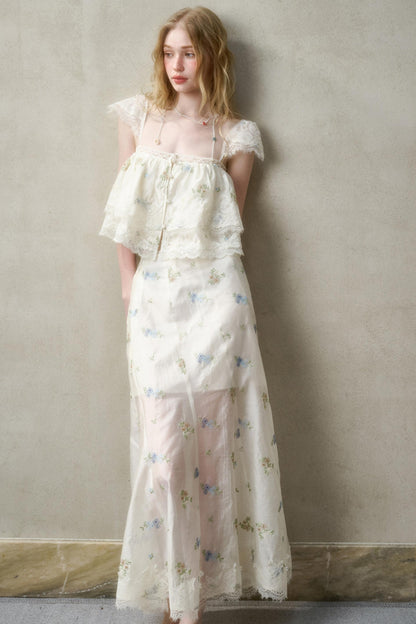 Airy Floral Ensemble Skirt Set-Up